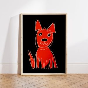 minimalist dog line art print
