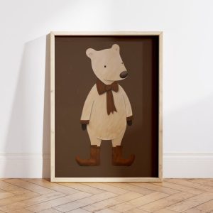 brown bear nursery print