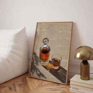 vintage whiskey still life poster