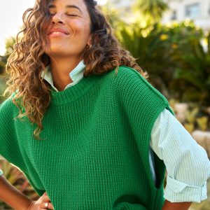 montecito vest kelly green, pure italian cotton