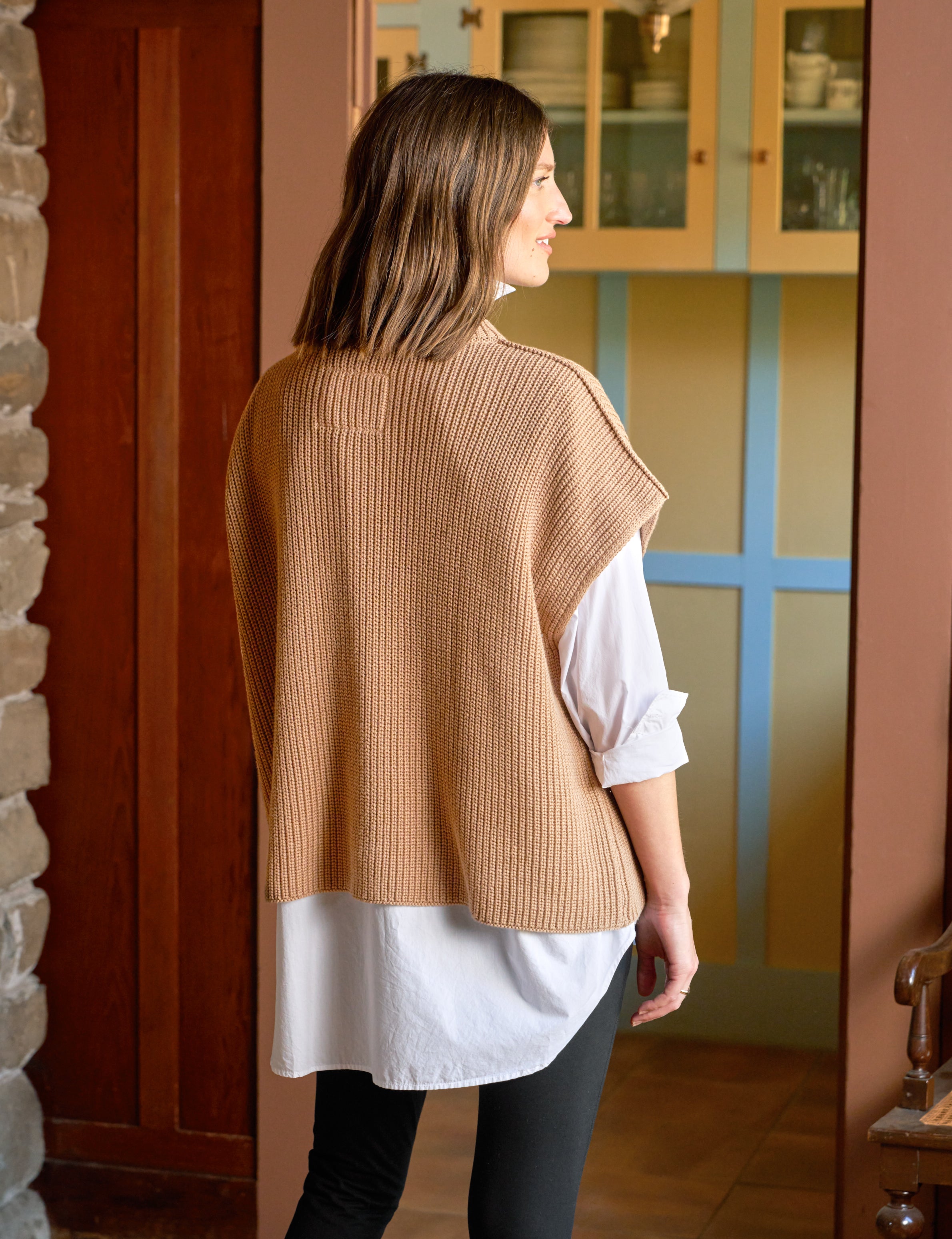 montecito vest camel, pure italian cotton montecito vest camel, pure italian cotton