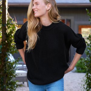 montecito sweater black, pure italian cotton