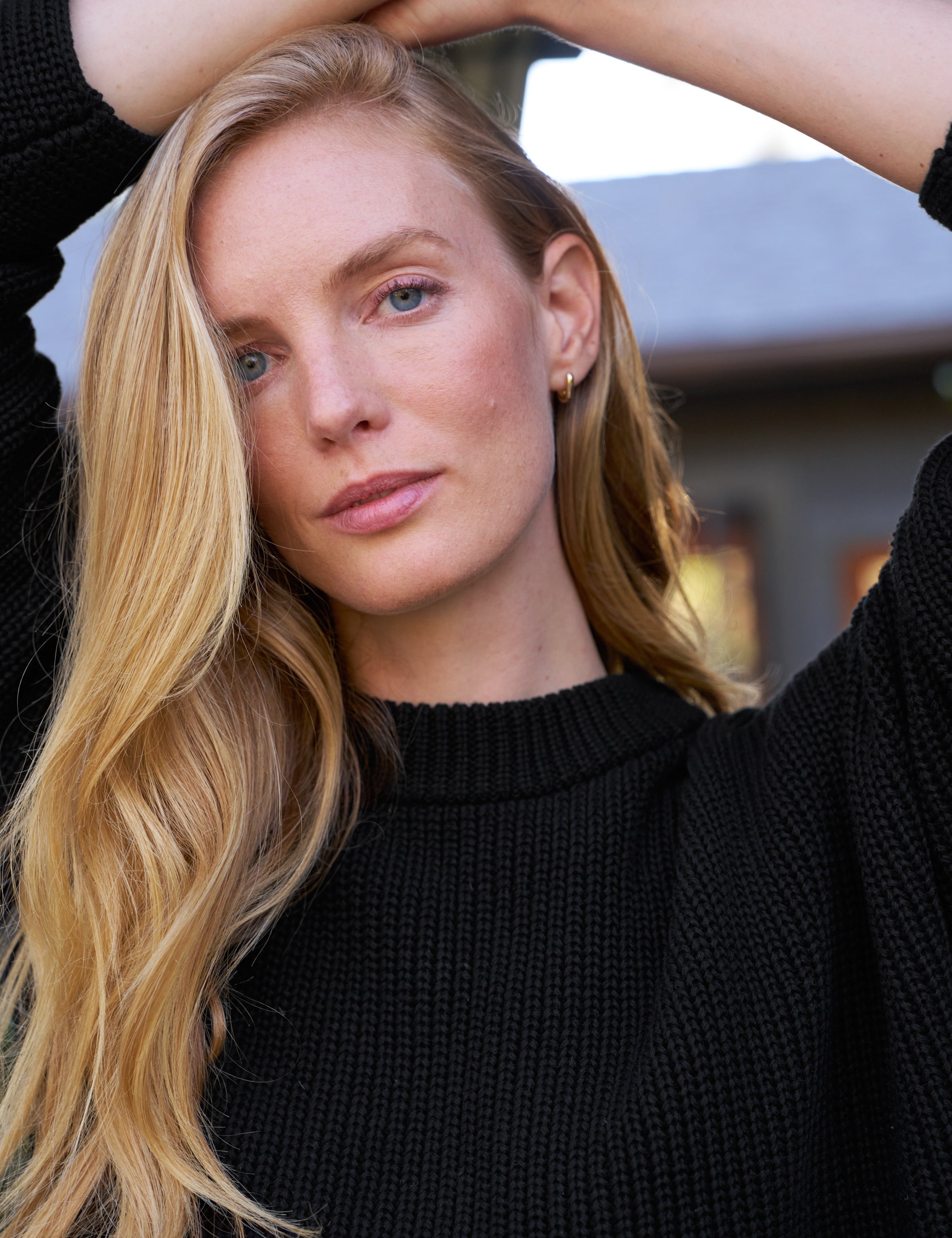 montecito sweater black, pure italian cotton montecito sweater black, pure italian cotton