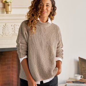 montecito sweater sandstone, pure italian cotton
