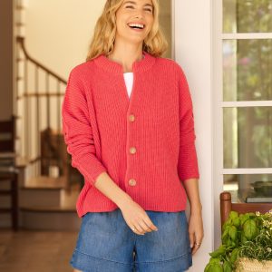 montecito cardigan lobster, pure italian cotton