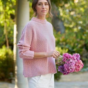 montecito sweater coral reef, pure italian cotton