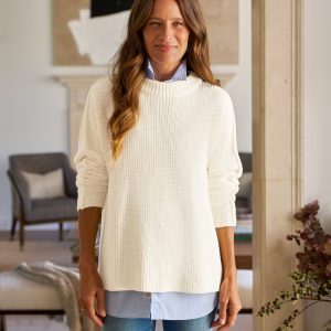 montecito sweater cream, pure italian cotton