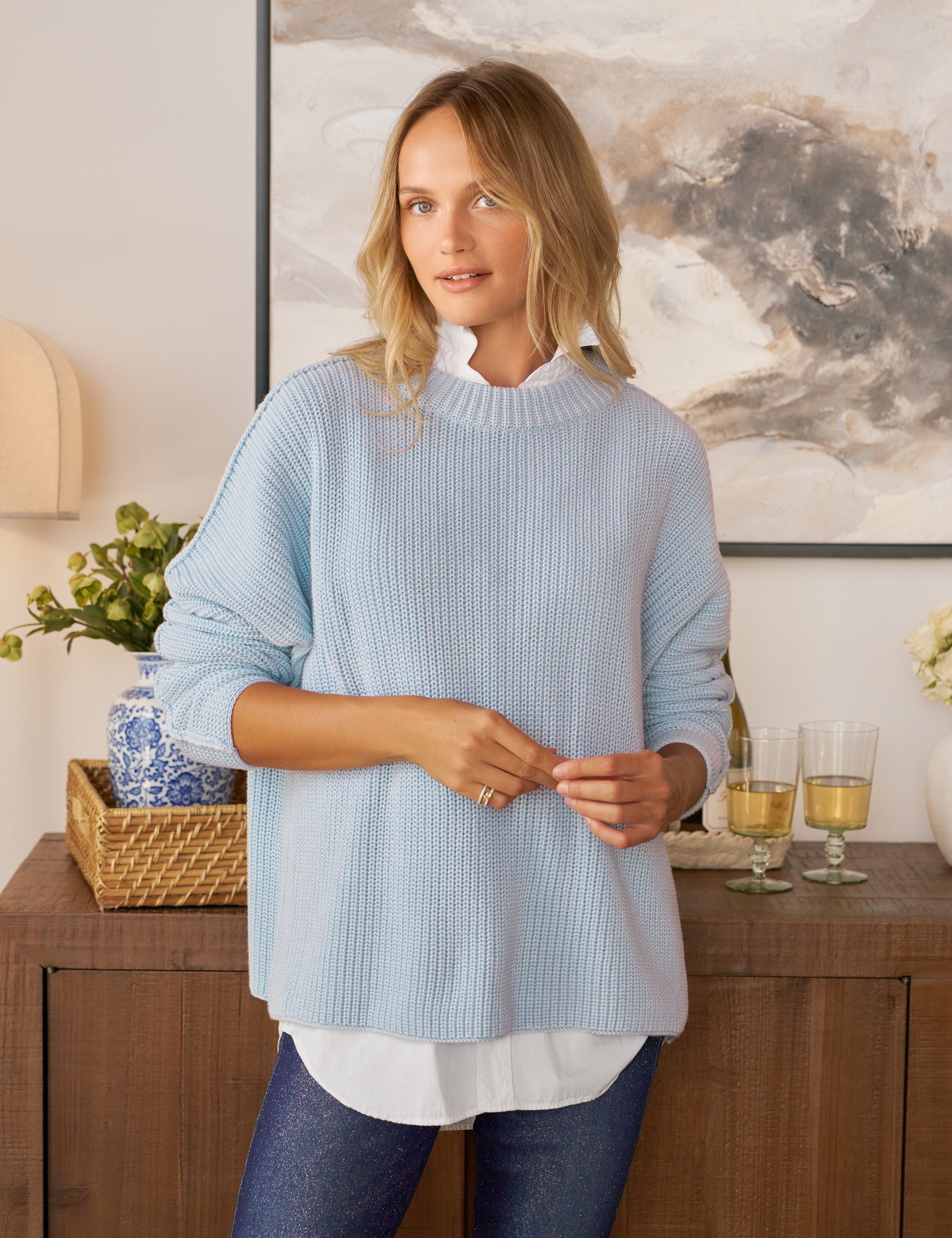 montecito sweater ice, pure italian cotton montecito sweater ice, pure italian cotton