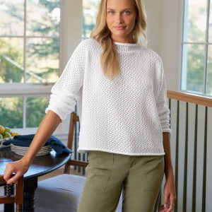 monterey pointelle white, pure italian cotton