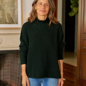 montecito turtleneck british racing green, pure italian cotton