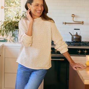 monterey pointelle sand, pure italian cotton